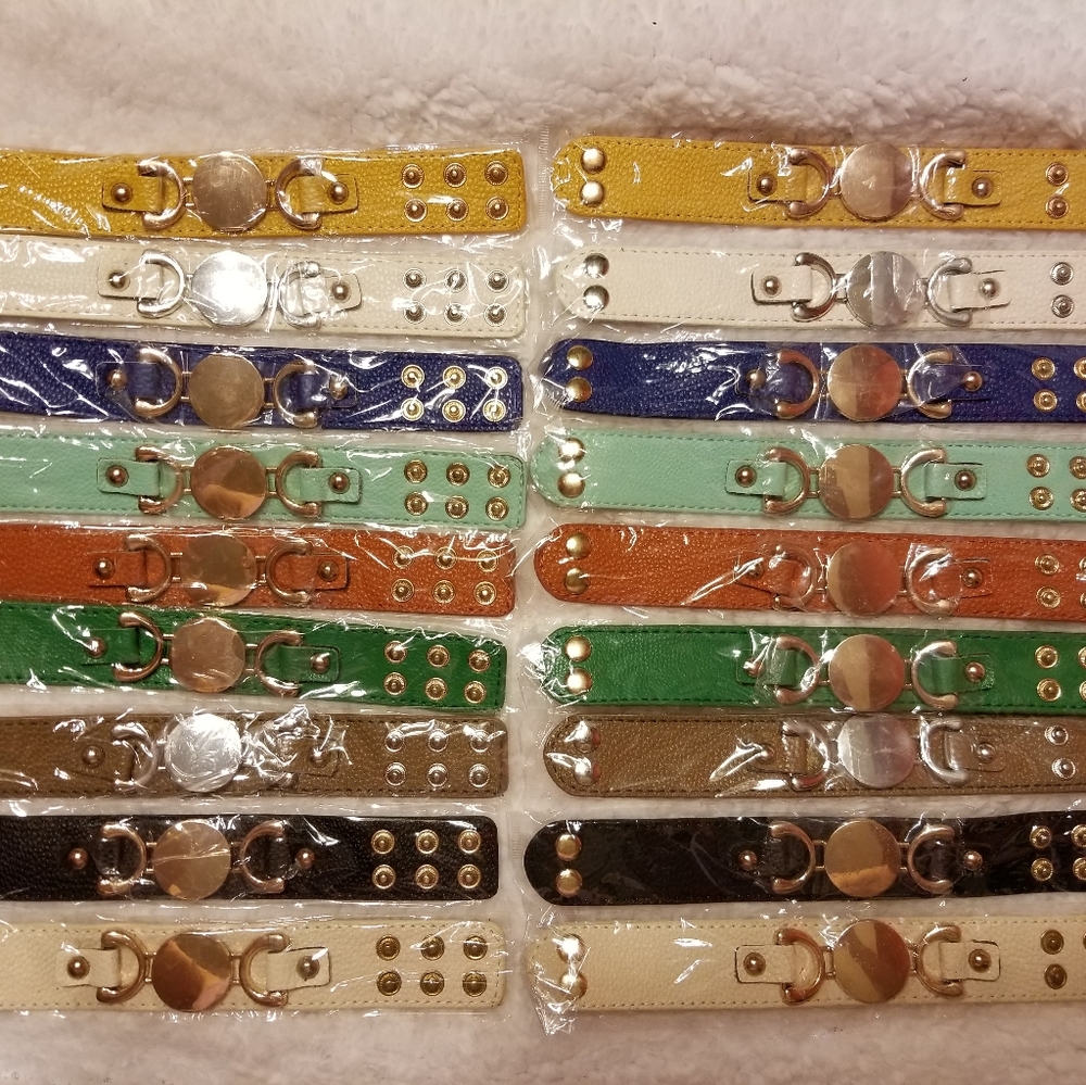 🧨 2 Leather cuff disk blank braclets 4 monogram